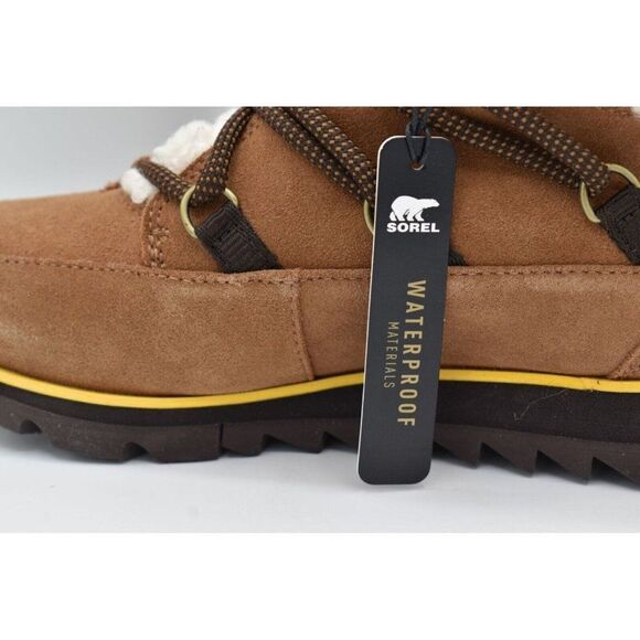 Sorel Womens Size 9 Harlow Lace Velvet Tan Blackened Brown Waterproof Boots - Picture 7 of 12